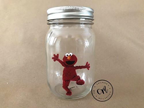 Hand Painted Mason Jar Elmo Nightlight