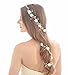 Venusvi Wedding Hair Vine Long Shiny Headpiece for Bridal Crystal and Flower Hair Accessories for Brides