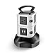 TNP Power Strip with USB Surge Protector - 6 AC Outlet + 4 USB Port Charger Charging Station Power Supply Adapter Multi Socket Plug Powerstrips Bar Stand Tower, Individual Switch, 6FT Extension Cord