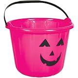 Hot Pink Plastic Pumpkin Bucket