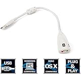 Soondar&reg; Plugable USB Audio Adapter with 3.5mm Speaker/Headphone and Microphone Jacks (C-Media HS 100B Chip; Built-In Compatibility with Windows, Mac, and Linux)