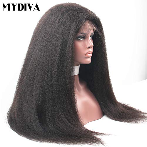Mydiva-Yaki-Straight-Human-Hair-Lace-Front-Wig-for-Black-Women-Glueless-Lace-Wigs-Human-Hair-Yaki-Kinky-Straight-with-Baby-Hair-Brazilian-Virgin-Hair-150-Density-14-inches-360-lace-frontal-wig