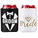 Wedding Gifts for Couples Engagement Gift, Can Cooler Sleeve Hand-sewed 2-PCS Premium Quality, Bridal Shower Gift Bachelorette Party, Beer Coolie Insulators for Beers & Soda