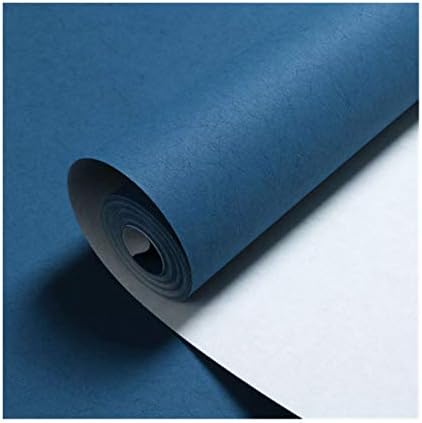Wapabas Wallpaper Exquisite Home - Simple and Environmentally Friendly Long-Fiber Non-Woven Fabric Modern Texture Bedroom Living Room Solid Color, Dark Blue