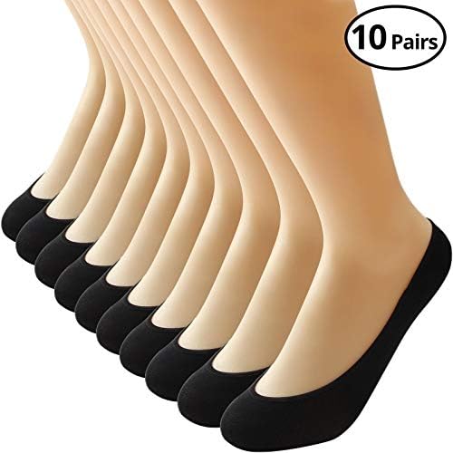 10 Pairs Ultra Low Cut Liner Socks Women No Show Non Slip Hidden Invisible for Flats Boat Summer
