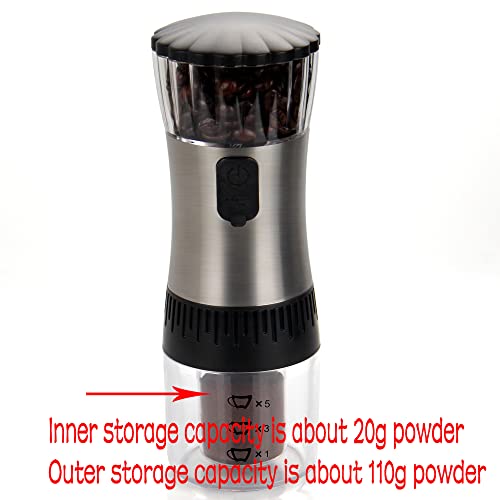 CoaGu Electric Burr Grinders Coffee Grinder Rechargeable Adjustable 4