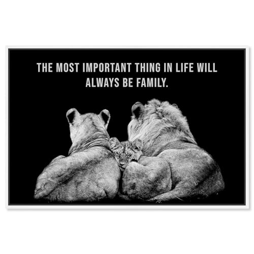 Important Lion Pride Canvas Modern Mancave Art Prints by Notoriart, White Frame…