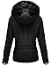 Luna Flower Women's Quilted Padding Hoodie with Fur Lining Zip Up Jackets