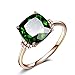 Madeone 18K Rose Gold Plating Luxury Square Emerald Green Gemstone Excellent Cut Cubic Zirconia CZ Wedding Engagement Ring for Women with Box Packing Size 6-10 (6)