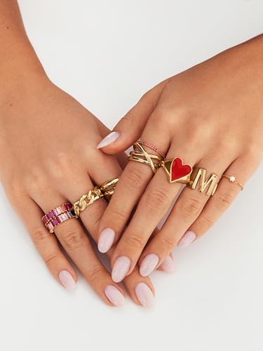 - Anillo Trinity. Latón Macizo con Acabado Baño en Oro de 18 Kt. Joyas para Mujer. Talla 16