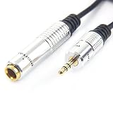 SiYear Golden Plated Aluminum Connector - 3.5mm(1/8 inch) Stereo TRS Male Plug to 6.35mm (1/4 inch) Female Jack Socket Headphone Converter Cable Adapter (30cm/ 12inch)