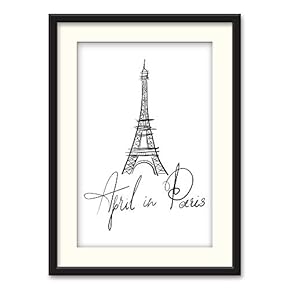 SIGNFORD Black Framed Canvas Wall Art Romantic Paris...