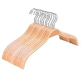 Oak Leaf FBA_902009 Wooden Hangers 10-Pack, Natural Finish