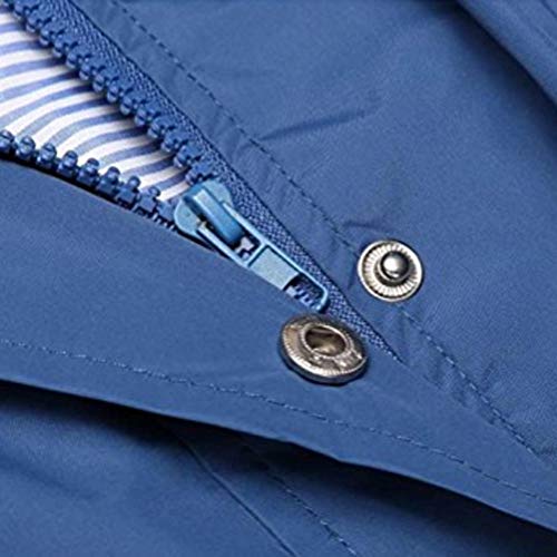 Miskay Women's Raincoat Winter Solid Outdoor Jacket Waterproof Windproof Hoodie Overcoat (Deep Blue, X-Large)