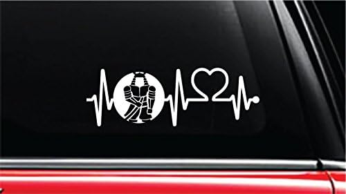 Japanese Samurai Heartbeat Lifeline Vinyl Die-Cut Decal Sticker for Car, Truck, Notebook, Laptop, Computer or Window (8", White)