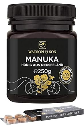 Watson & Son Manuka Honig MGO 400+ 250g + gratis Manuka Lutschtabletten 20g MGO 400+ | Zertifizierte Premium Qualität aus Neu