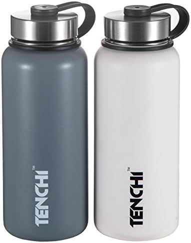 Vacuum Insulated Stainless Steel Water Bottle Perfect for Outdoor Sports Camping Hiking Cycling, Wide Mouth w/Metal Cap (Graphite, 32oz)