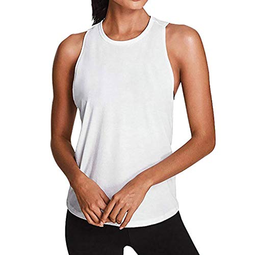 New in Respectful ❈ Women Fitness Vest Racerback Yoga Tank Tops Sexy Open Back Tank Tops T-Shirts & Support Sport Bras White
