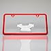 Circle Cool Red Chrome Powder Coated Stainless Steel License Plate Slim Two Hole Frame Holder Bracket