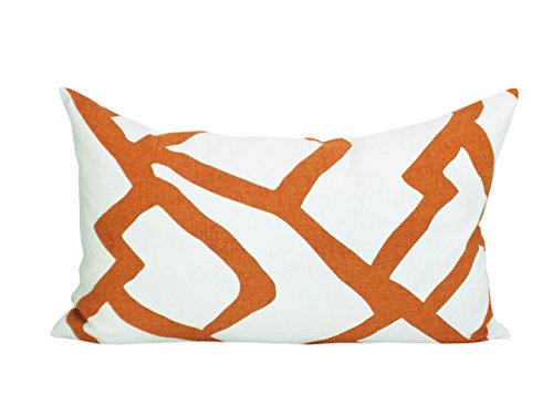 Zimba lumbar pillow cover in Orange- 12 x 20"