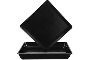 VANZACK 2 Pcs Square Plant Saucer Durable Planter Trays for Flower Pots Plant Water Drip Tray 16inch Plant Saucers for Indoor