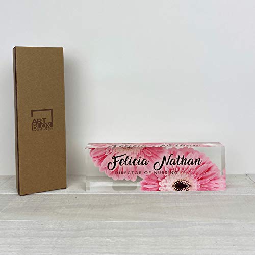 Artblox Office Desk Name Plate Personalized Unique Design On Clear