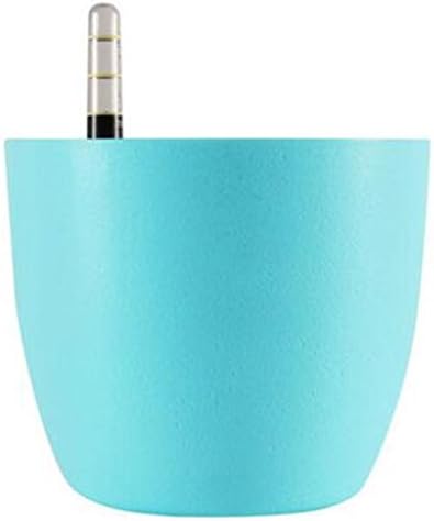 DAMI Self Watering Planter,Diameter 7.2 Inch Flower Pot + Water Level Indicator + Fiber Soil = Foolproof Indoor Garden Aquaphoric Planter Pot, Herbs, African Violets, Succulents (Sky Blue)