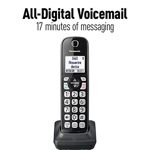 PANASONIC Expandable Cordless Phone System with Call Block and Answering Machine - 1 Cordless Handsets - KX-TGD530M (Metallic Black) (Renewed)
