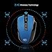 Wireless Mouse 2.4G Portable Mobile Mouse Optical Mice with USB Receiver, 5 Adjustable DPI Levels, 6 Buttons for Notebook PC Laptop Computer,Blue,Gofreetech