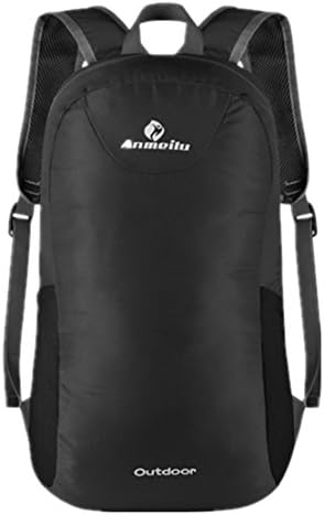 AnnodaHulo Girl Boy Climbing Cycling Travel Sport Lightweight Foldable Nylon Backpacks (Black)