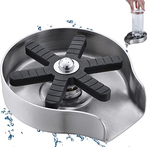 PYLCOSMART Kitchen Faucet Sink Glass Rinser Metal Cup Washer for