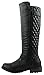 Forever Mango-21 Women's Side Zip Knee High Flat Riding Boots Black (10)