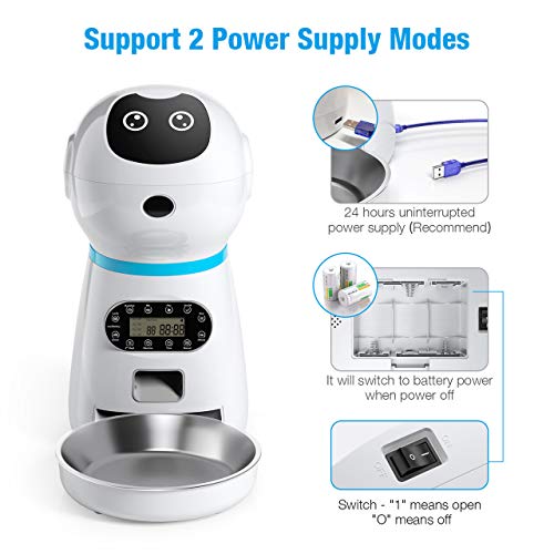 isYoung Automatic Pet Feeder, 118oz/3.5L Smart Food Dispenser for Cats