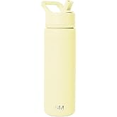 Simple Modern Water Bottle with Straw Lid | Vacuum Insulated Stainless Steel Metal | Reusable Leak Proof BPA-Free Cup for School | Summit Collection | 22oz, Buttercup