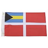 Seachoice 78241 Bahamas Courtesy Flag - 18 x 12 Inch Nylon Flag - Canvas Header and Brass Grommets