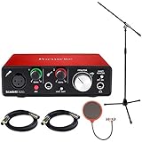 Focusrite Scarlett Solo USB Audio Interface (2nd Generation) Bundle with 2 XLR Cables, Microphone Stand, Wind Screen