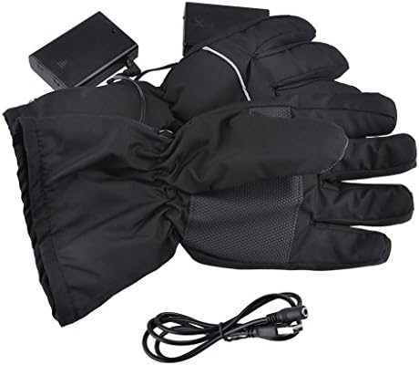 Lifemall GL Battery Heated Gloves for Men Women Motorcycle Skiing Cycling Hand Warmer (Black)
