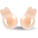 Added Lift Ultra-Thin Sticky Petals Nipple Covers for Women Adhesive Strapless Bras Backless Silicone Pasties creme