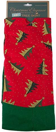Christmas Red and Green Felt Tree Skirt - 48 Inch