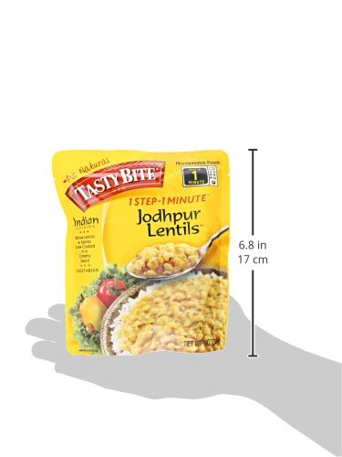 TASTY BITE ORGANIC JODHPUR LENTILS, 10 OUNCE, PACK OF 6, READY TO EAT, MICROWAVABLE ENTREE, VEGAN ( 6 COUNT )