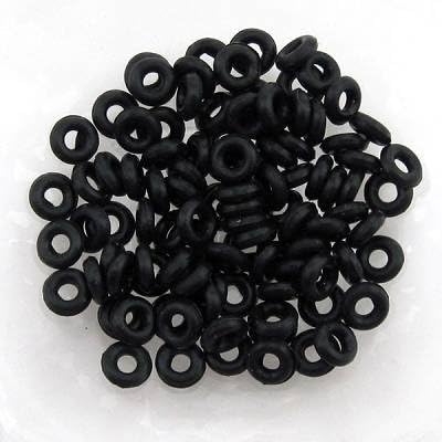 Black Rubber Stopper Beads 6mm 80pcs