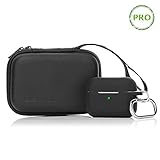 ZAHIUS Airpods Pro Silicone Case Skin Protective Cover Compatible for Apple Airpods Pro[Include Keychain&Headphone Accessories Box][Visible Front LED][Best Gift for Girls or Boys] (Black)