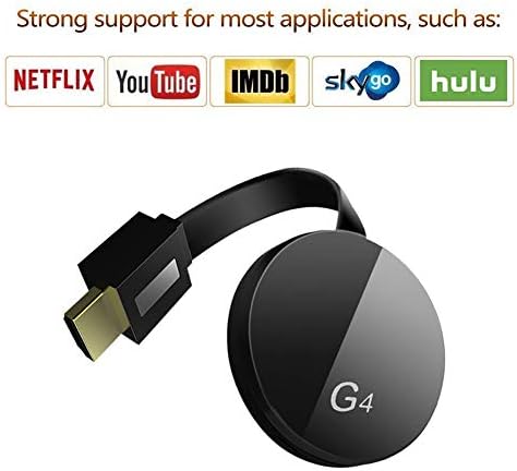 (2019 Newest) Wireless Display Dongle Receiver - High Speed HDMI Miracast Dongle for Android Smartphone Tablet Apple iPhone iPad, TV,1080P Wireless HDMI Dongle (Black)