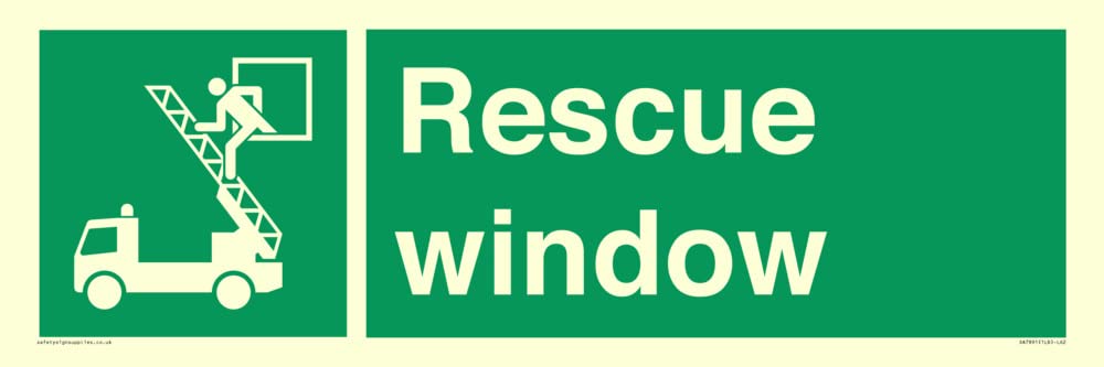 Rescue window Sign - 600x200mm - L62
