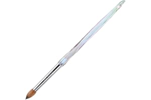 MakarttPro Kolinsky Crimped Acrylic Nail Brush for Acrylic Powder and EMA Monomer Application, Made for Professional Nail Technicians and Beginner Nail Students, Size #10