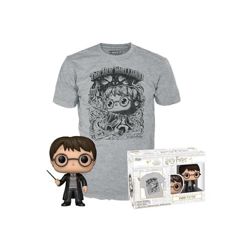 Funko POP! & Tee: Harry Potter - Flocked - Large - (L) - T-Shirt - Clothes With Collectable Vinyl Figure - Gift Idea - Toys and Short Sleeve Top for Adults Unisex Men and Women - Official Merchandise
