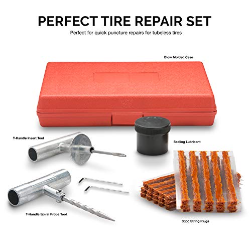Tooluxe 50002L 35 Piece Tire Repair Universal Heavy Duty Tire Repair