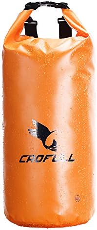 Floating Dry Bag for Kayaking with Shoulder Strap by CROFULL (Orange, 30L)