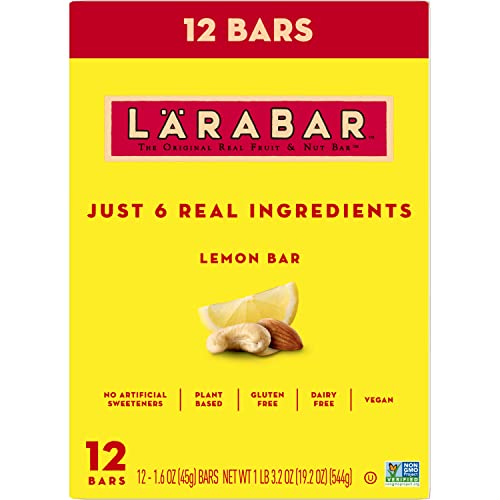 LARABAR LEMON BAR FRUIT AND NUT BARS, GLUTEN FREE AND VEGAN, 19.2 OZ, 12 CT