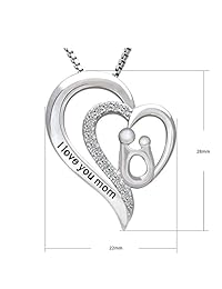 Milamiya - Collar con colgante de corazón con texto "I Love You Mom"